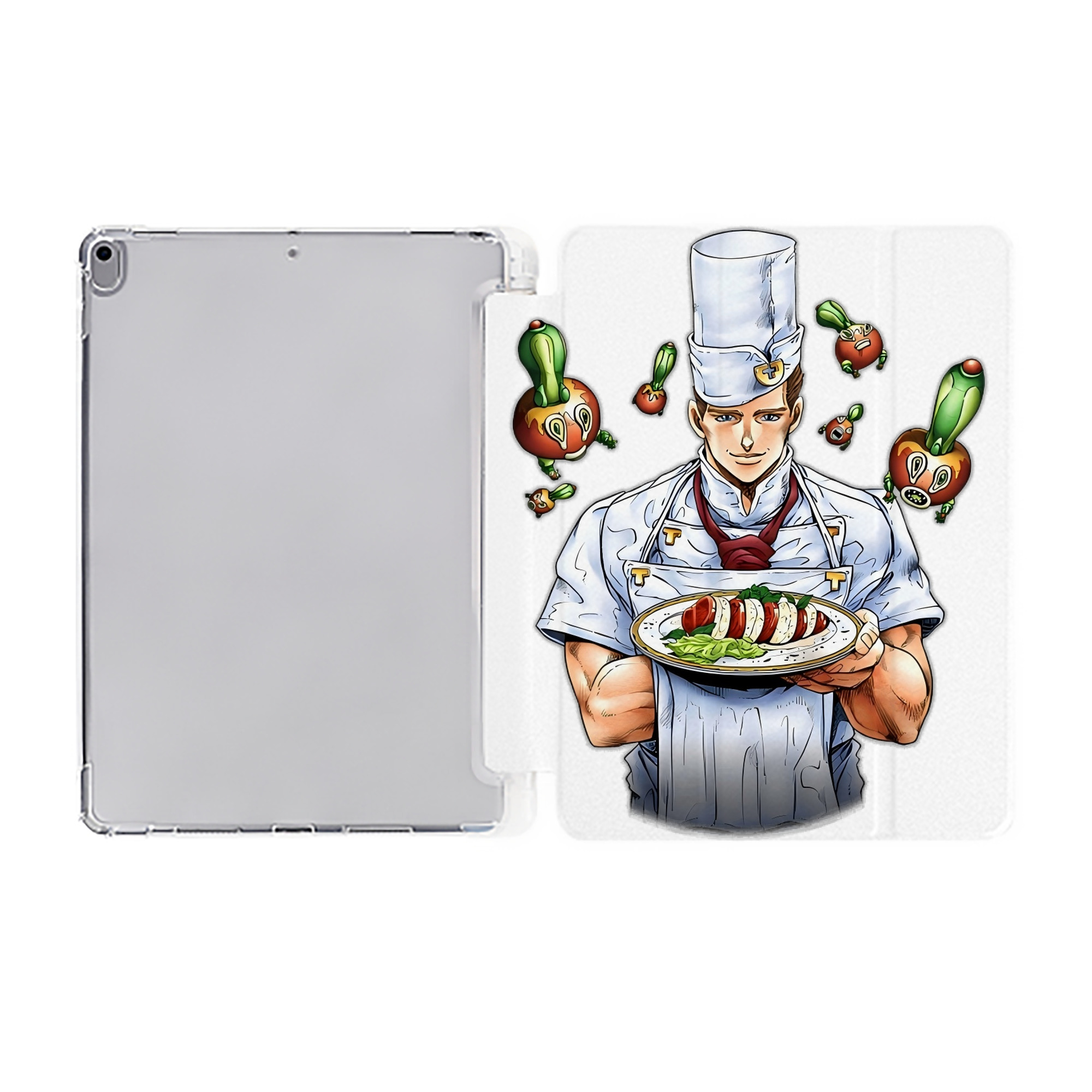 （画像用） ジョジョの奇妙な冒険 Tonio Trussardi JoJo's Bizarre Adventure トニオ?トラッサルディ IPad ケース ペン収納付き 三つ折りスタンド PUレザー×シリコン 対応機種9.5/10.5/10.9インチ